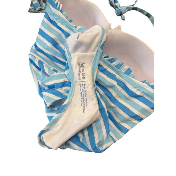 NEW- NWT Draper James Blue Stripe One-Piece Swimsuit Size S - Picture 4 of 6